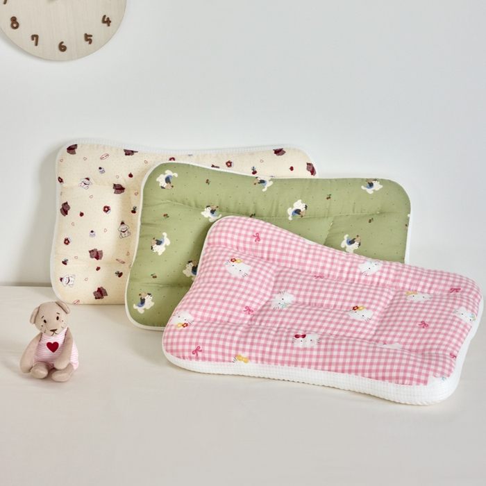 91家纺网 家纺一手货源 找家纺 （总）昕科 2025新款A类母婴级双感卡通亲子枕-全棉双层纱儿童枕学生凉感枕头羽丝棉成人颈椎枕芯