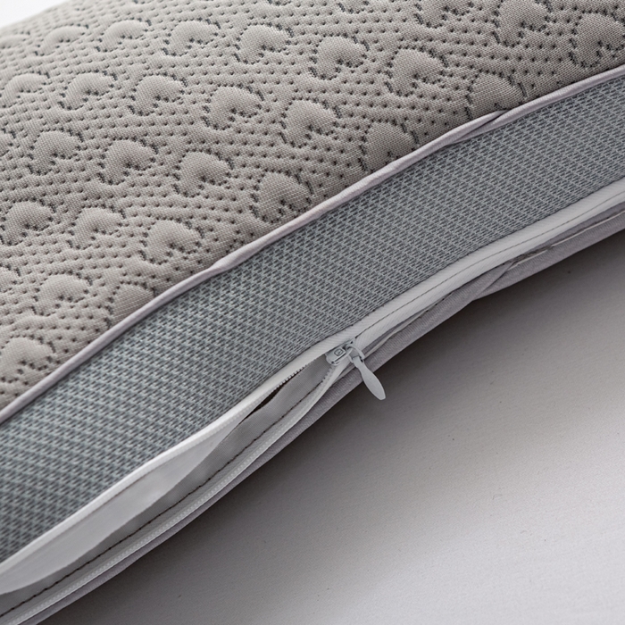 91家纺网 家纺一手货源 找家纺 萌番宝 2025新款夏季冰豆豆凉枕荞麦颈椎枕圆柱护颈枕牵引荞麦壳枕芯 冰豆豆荞麦颈椎枕-高雅灰52*21*11cm