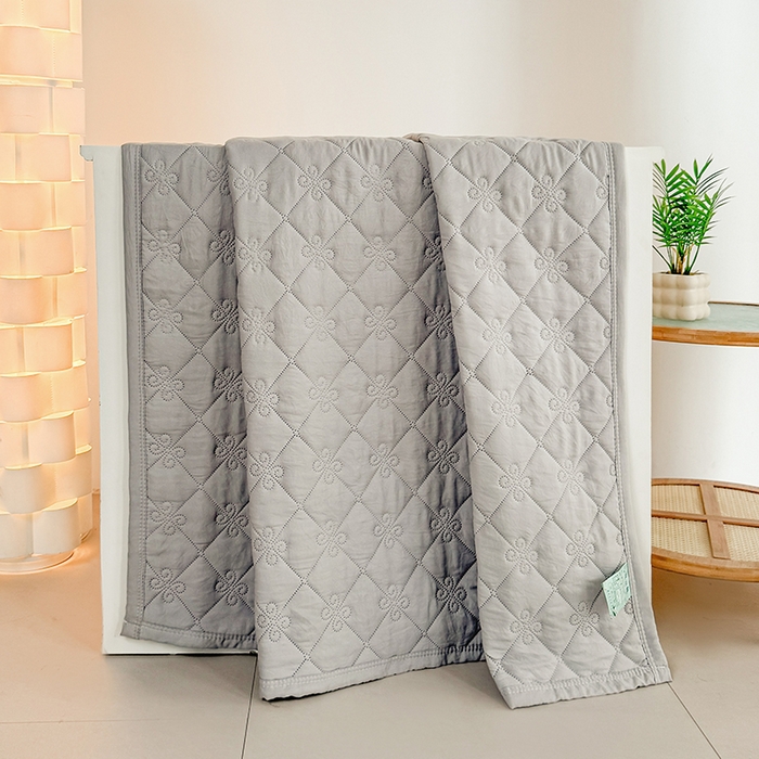 91家纺网 家纺一手货源 找家纺 2025新款亲肤舒适水洗棉夏被 水洗棉-灰