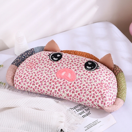91家纺网 家纺一手货源 找家纺 （总）蔻眠 2025新款全棉卡通荞麦枕芯儿童学生成人护颈枕萌萌猪