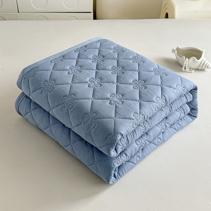 91家纺网 家纺一手货源 找家纺 2025新款亲肤舒适水洗棉夏被 水洗棉-深蓝