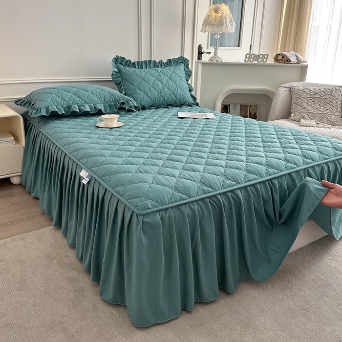 91家纺网 家纺一手货源 找家纺 怡源梦 2025新款蝴蝶飞飞系列 A类全包夹棉床头罩 蓝色