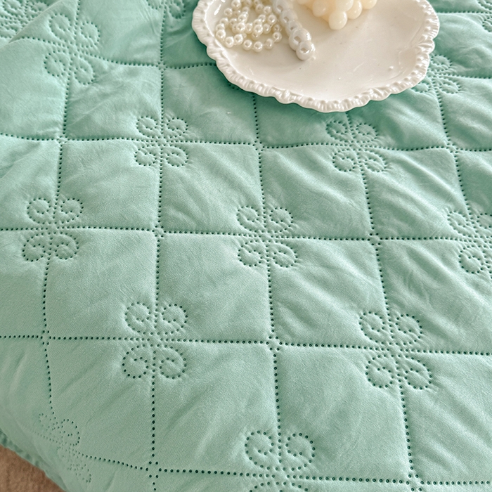 91家纺网 家纺一手货源 找家纺 2025新款亲肤舒适水洗棉夏被 水洗棉-绿