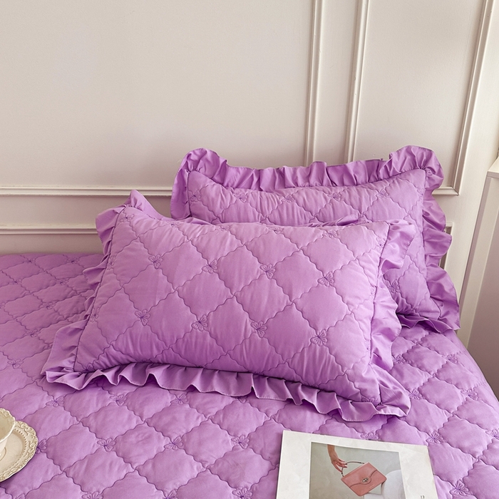 91家纺网 家纺一手货源 找家纺 怡源梦 2025新款蝴蝶飞飞系列 A类全包夹棉床头罩 紫色