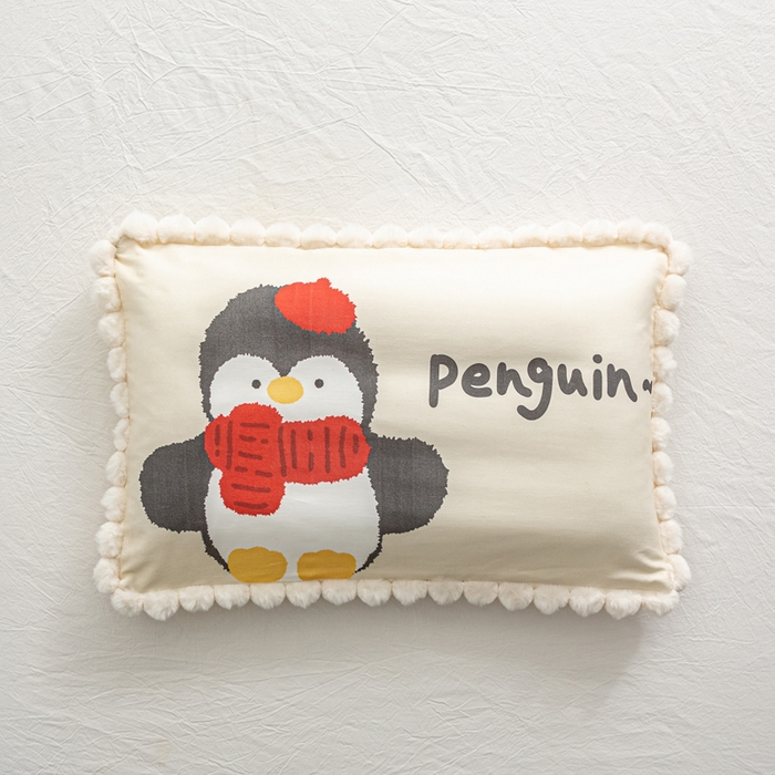 91家纺网 家纺一手货源 找家纺 萌番宝 2025新款100支云柔全棉磨毛儿童枕套卡通单件单枕套 企小鹅