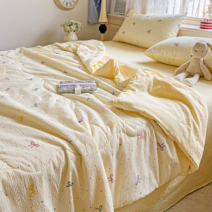 91家纺网 家纺一手货源 找家纺 （总）一比一家纺 2025新款云感皱皱纱简单款夏被夏凉被空调被四件套