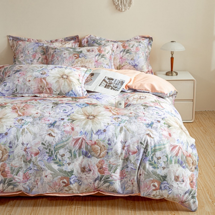 鸿森林 2025新款全棉纯棉磨毛印花四件套 花吟-黄