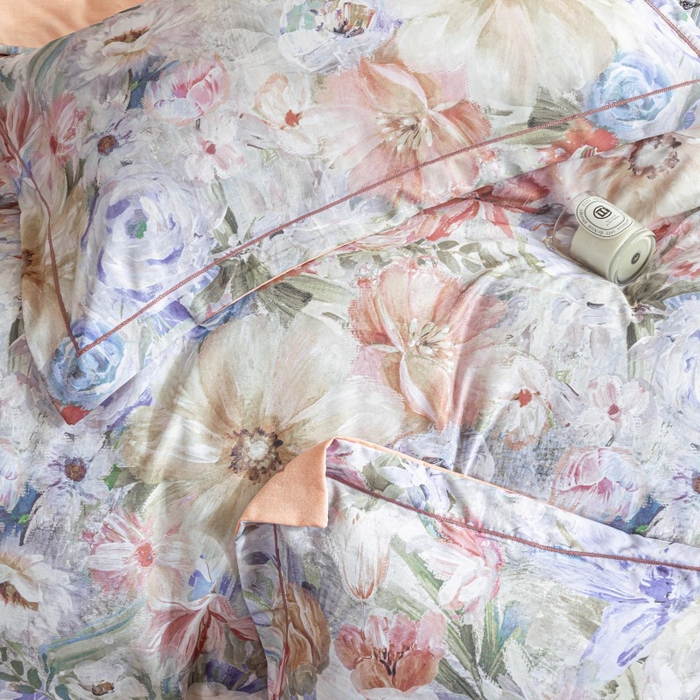 91家纺网 家纺一手货源 找家纺 鸿森林 2025新款全棉纯棉磨毛印花四件套 花吟-黄