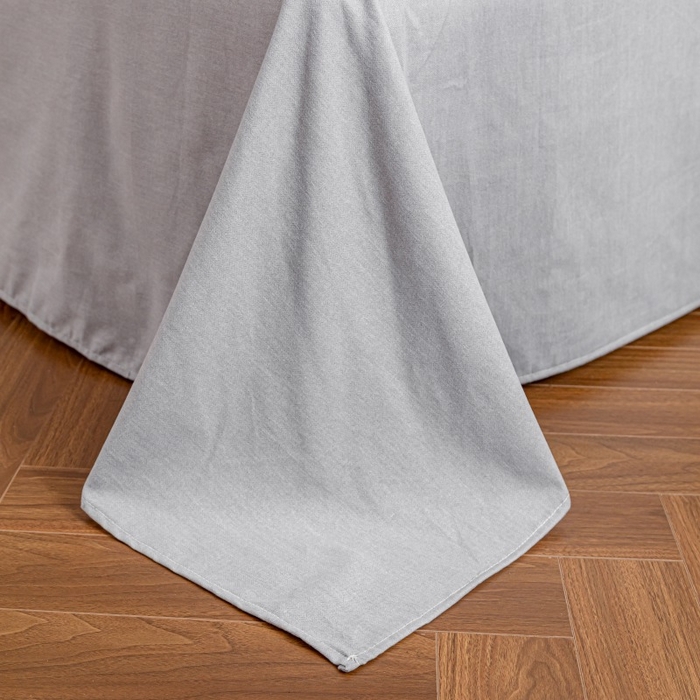 91家纺网 家纺一手货源 找家纺 鸿森林 2025新款全棉纯棉磨毛印花四件套 露西-灰