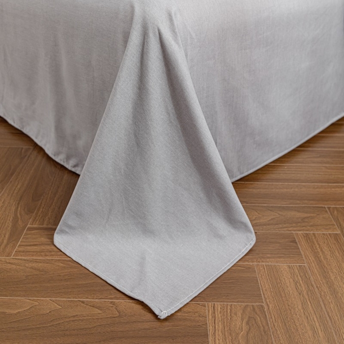 91家纺网 家纺一手货源 找家纺 鸿森林 2025新款全棉纯棉磨毛印花四件套 莫奈-灰