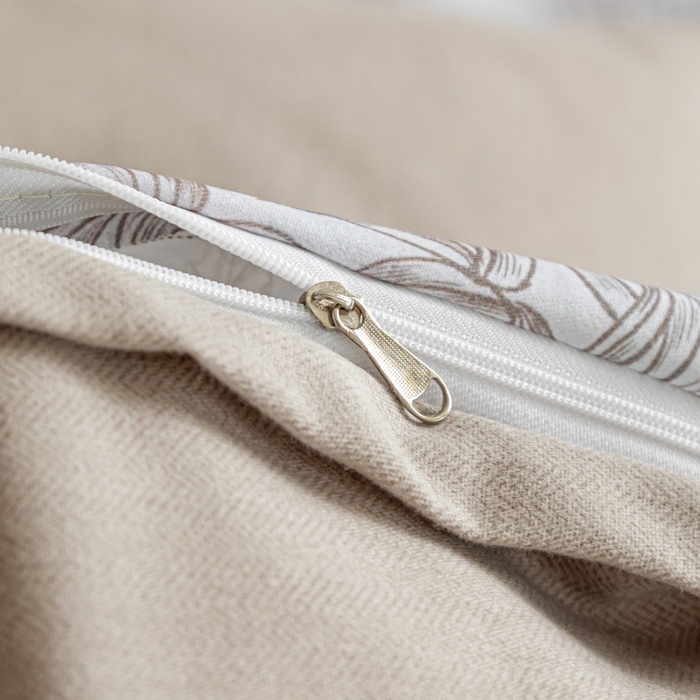 91家纺网 家纺一手货源 找家纺 鸿森林 2025新款全棉纯棉磨毛印花四件套 莫奈-咖