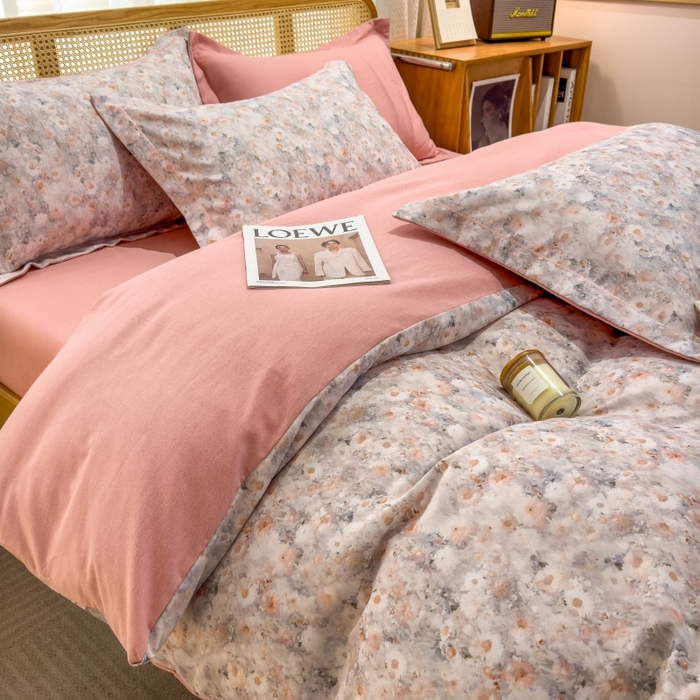 91家纺网 家纺一手货源 找家纺 鸿森林 2025新款全棉纯棉磨毛单品系列-单被套 繁花似锦-黄