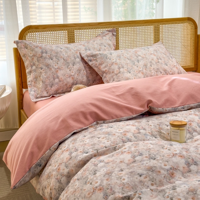 91家纺网 家纺一手货源 找家纺 鸿森林 2025新款全棉纯棉磨毛单品系列-单被套 繁花似锦-黄