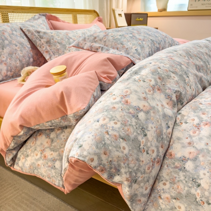 91家纺网 家纺一手货源 找家纺 鸿森林 2025新款全棉纯棉磨毛单品系列-单被套 繁花似锦-绿