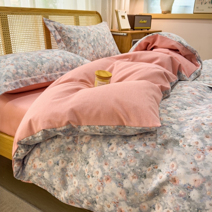 91家纺网 家纺一手货源 找家纺 鸿森林 2025新款全棉纯棉磨毛单品系列-单被套 繁花似锦-绿