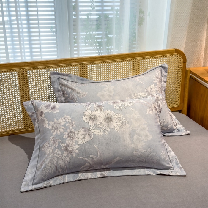 91家纺网 家纺一手货源 找家纺 鸿森林 2025新款全棉纯棉磨毛单品系列-四件套 露西-灰