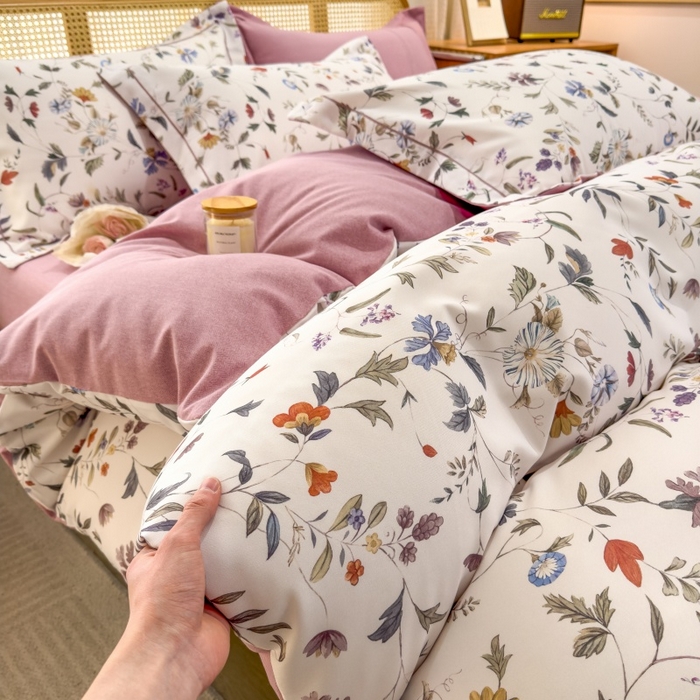 91家纺网 家纺一手货源 找家纺 鸿森林 2025新款全棉纯棉磨毛单品系列-单被套 玲珑-米