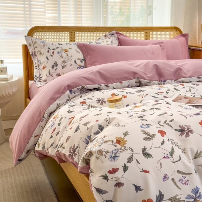 91家纺网 家纺一手货源 找家纺 鸿森林 2025新款全棉纯棉磨毛单品系列-单被套 玲珑-米