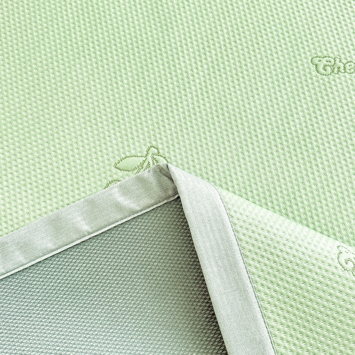 91家纺网 家纺一手货源 找家纺 畅畅家纺 2025新款A类PE提花软席凉感冰豆豆凉席三件套 夏日樱桃-绿