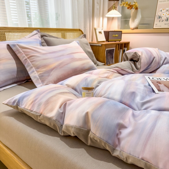 91家纺网 家纺一手货源 找家纺 鸿森林 2025新款全棉纯棉磨毛单品系列-单被套 律动-粉