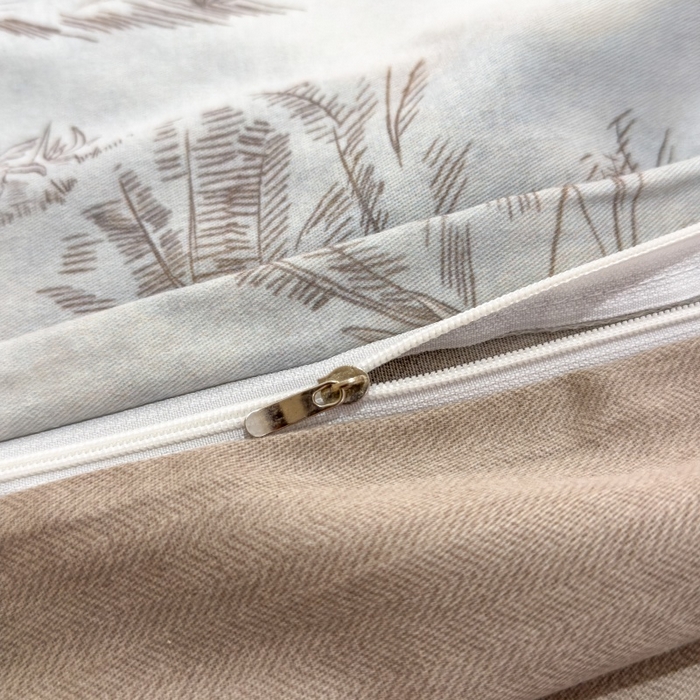 91家纺网 家纺一手货源 找家纺 鸿森林 2025新款全棉纯棉磨毛单品系列-四件套 莫奈-咖