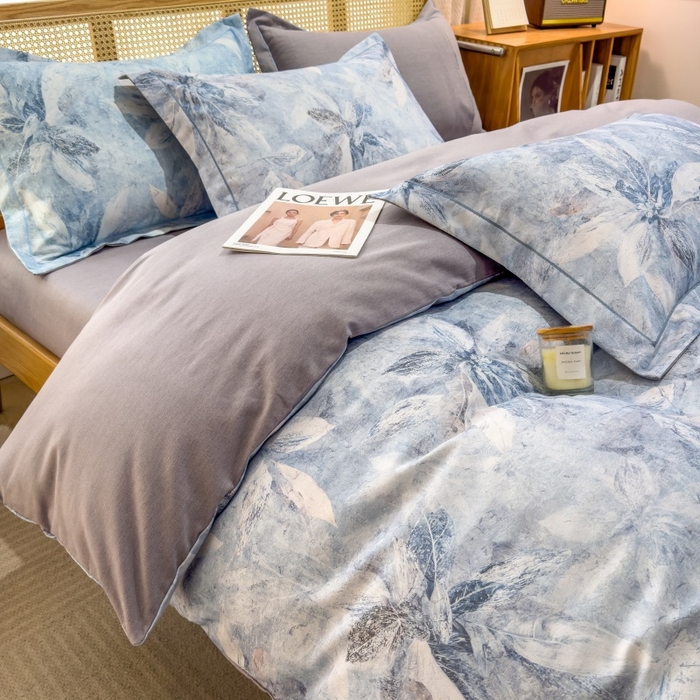 91家纺网 家纺一手货源 找家纺 鸿森林 2025新款全棉纯棉磨毛单品系列-四件套 沙慕-兰