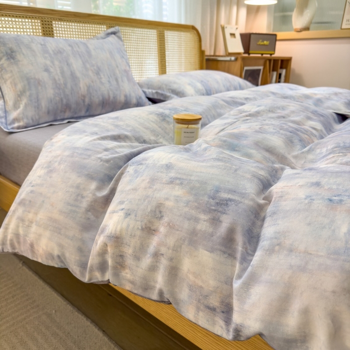 91家纺网 家纺一手货源 找家纺 鸿森林 2025新款全棉纯棉磨毛单品系列-单被套 曼城-蓝