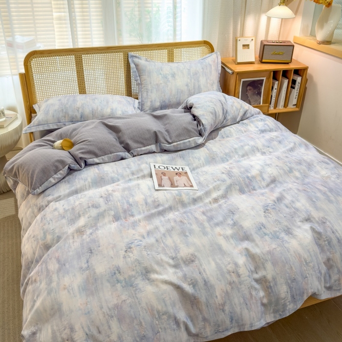 91家纺网 家纺一手货源 找家纺 鸿森林 2025新款全棉纯棉磨毛单品系列-单被套 曼城-蓝