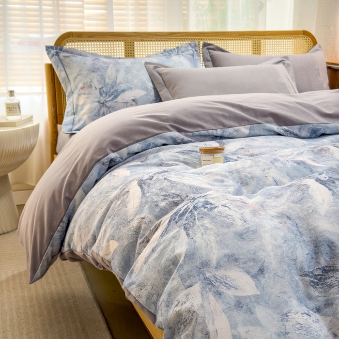 91家纺网 家纺一手货源 找家纺 鸿森林 2025新款全棉纯棉磨毛单品系列-四件套 沙慕-兰