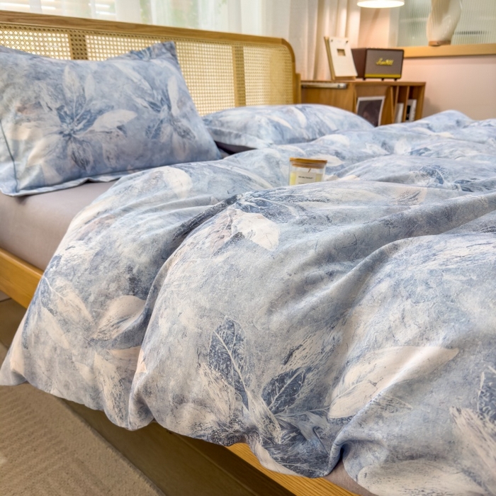 91家纺网 家纺一手货源 找家纺 鸿森林 2025新款全棉纯棉磨毛单品系列-四件套 沙慕-兰