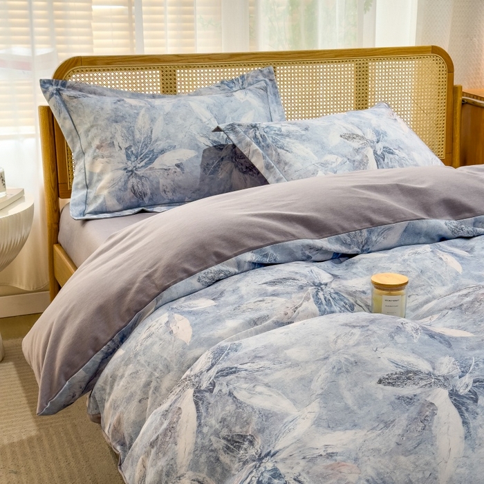 91家纺网 家纺一手货源 找家纺 鸿森林 2025新款全棉纯棉磨毛单品系列-四件套 沙慕-兰