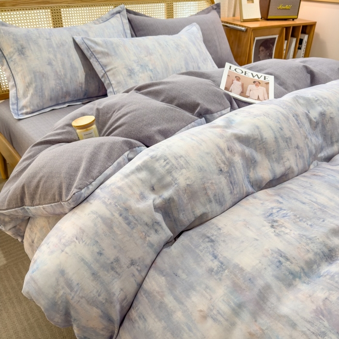 91家纺网 家纺一手货源 找家纺 鸿森林 2025新款全棉纯棉磨毛单品系列-单被套 曼城-蓝