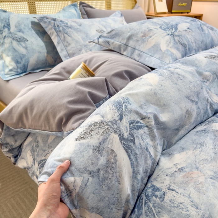 91家纺网 家纺一手货源 找家纺 鸿森林 2025新款全棉纯棉磨毛单品系列-单被套 沙慕-兰
