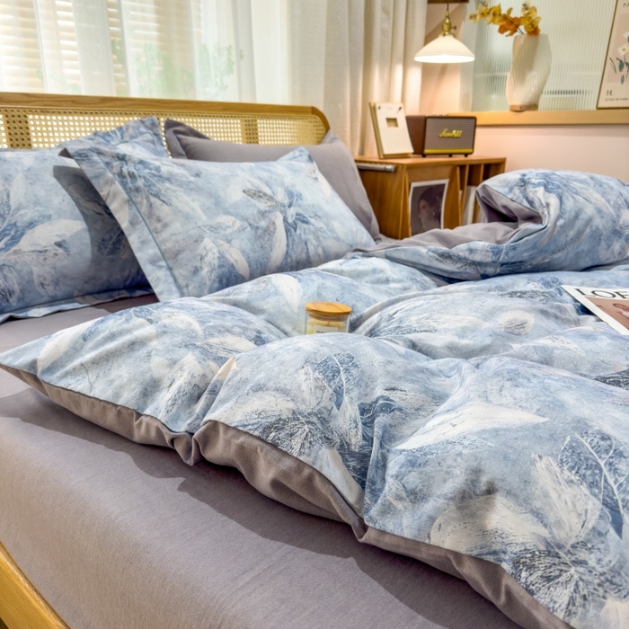 91家纺网 家纺一手货源 找家纺 鸿森林 2025新款全棉纯棉磨毛单品系列-单被套 沙慕-兰