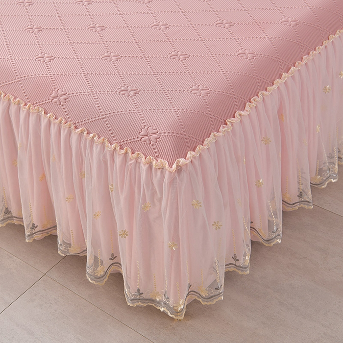 91家纺网 家纺一手货源 找家纺 （总）畅畅家纺 2025新款网红爆款夏季立体冰豆豆凉席床裙款三件套