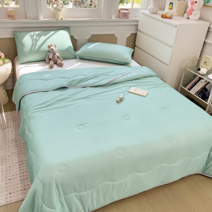 91家纺网 家纺一手货源 找家纺 （总）鸿森林 2025新款纯色凉感丝包边夏被空调被