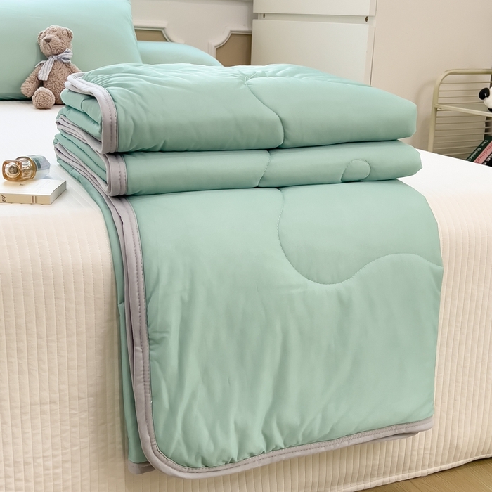 91家纺网 家纺一手货源 找家纺 （总）鸿森林 2025新款纯色凉感丝包边夏被空调被