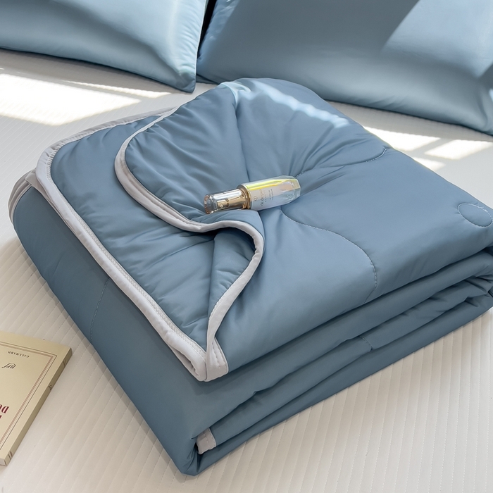 91家纺网 家纺一手货源 找家纺 （总）鸿森林 2025新款纯色凉感丝包边夏被空调被