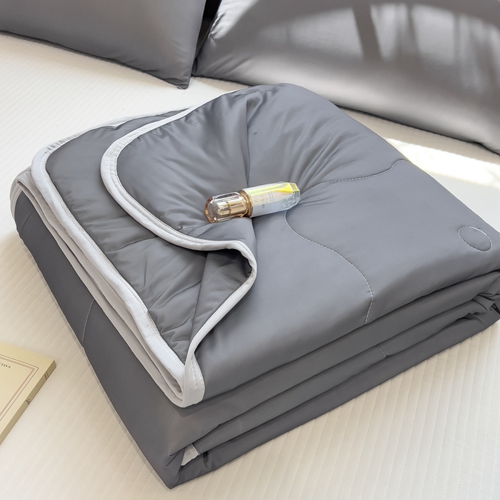 91家纺网 家纺一手货源 找家纺 （总）鸿森林 2025新款纯色凉感丝包边夏被空调被