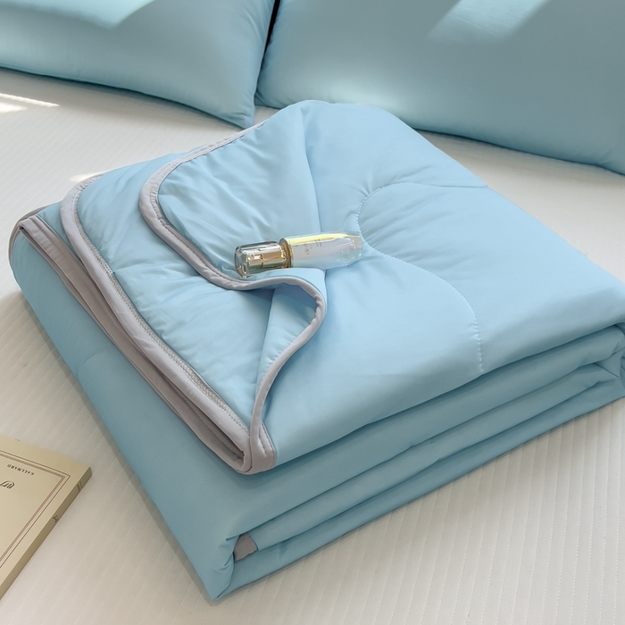 91家纺网 家纺一手货源 找家纺 （总）鸿森林 2025新款纯色凉感丝包边夏被空调被