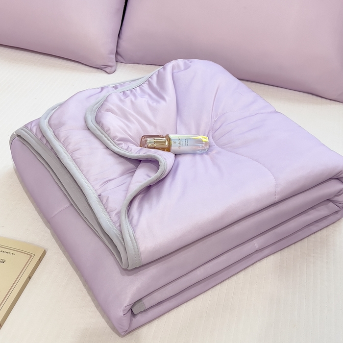 91家纺网 家纺一手货源 找家纺 （总）鸿森林 2025新款纯色凉感丝包边夏被空调被