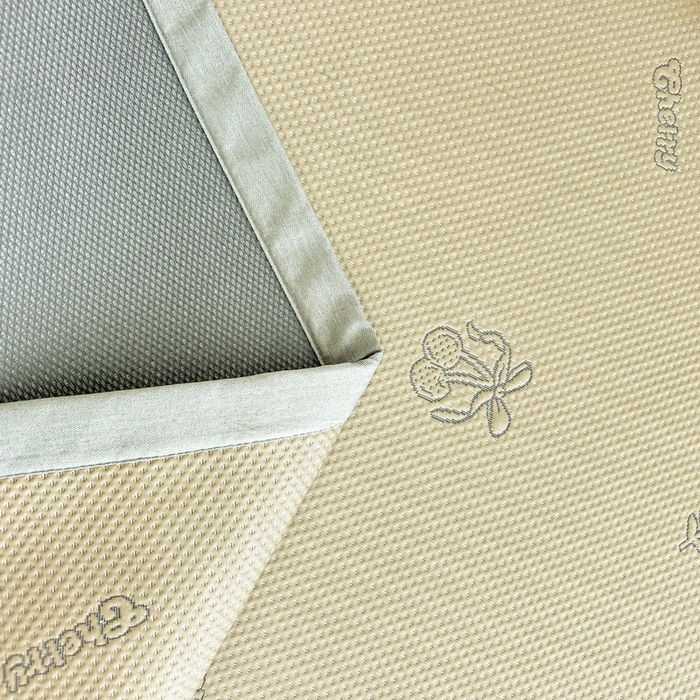 91家纺网 家纺一手货源 找家纺 畅畅家纺 2025新款A类PE提花软席凉感冰豆豆凉席三件套 夏日樱桃-杏