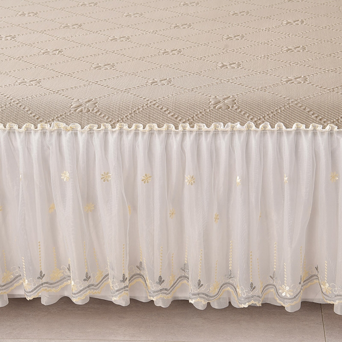 91家纺网 家纺一手货源 找家纺 畅畅家纺 2025新款网红爆款夏季立体冰豆豆凉席床裙款三件套 爱心-咖