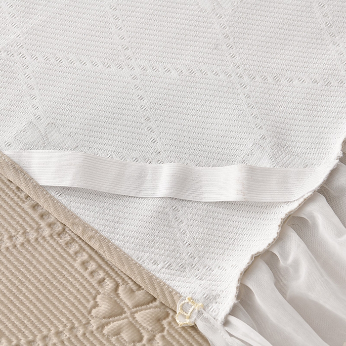 91家纺网 家纺一手货源 找家纺 畅畅家纺 2025新款网红爆款夏季立体冰豆豆凉席床裙款三件套 爱心-咖