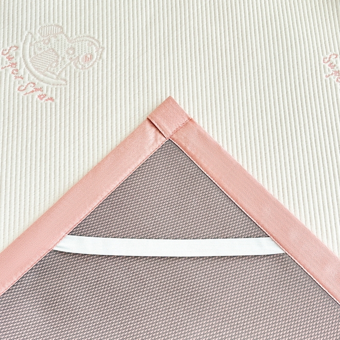 91家纺网 家纺一手货源 找家纺 畅畅家纺 2025新款A类PE提花软席凉感冰豆豆凉席三件套 旋转木马-白