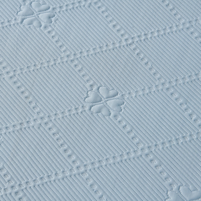 91家纺网 家纺一手货源 找家纺 畅畅家纺 2025新款网红爆款夏季立体冰豆豆凉席床裙款三件套 爱心-蓝