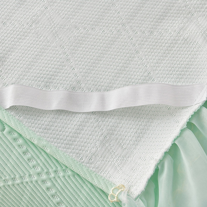 91家纺网 家纺一手货源 找家纺 畅畅家纺 2025新款网红爆款夏季立体冰豆豆凉席床裙款三件套 爱心-浅绿