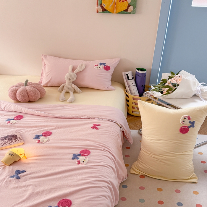 91家纺网 家纺一手货源 找家纺 （总）Sweet dreams甜梦 2025新款亲肤水洗棉毛巾刺绣夏被空调被夏凉被四件套