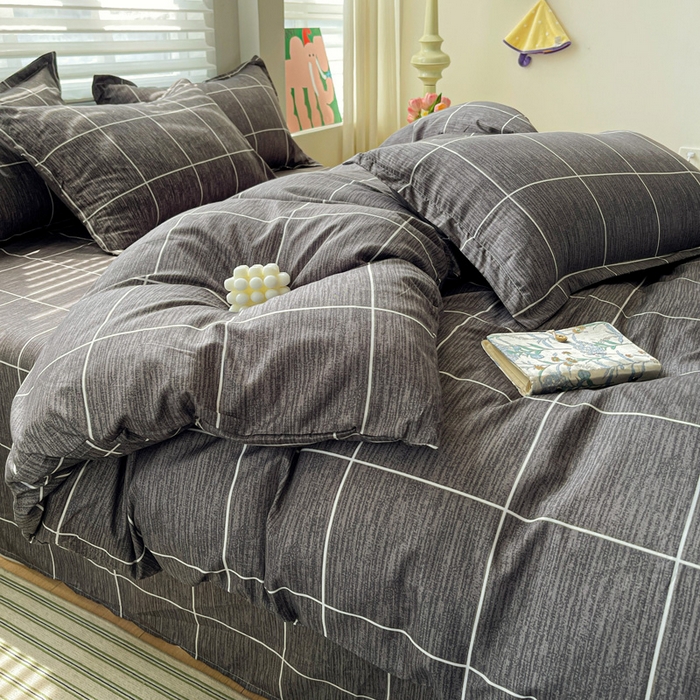 91家纺网 家纺一手货源 找家纺 （总）朵朵家纺 2025新款亲肤水洗棉芦荟棉印花四件套