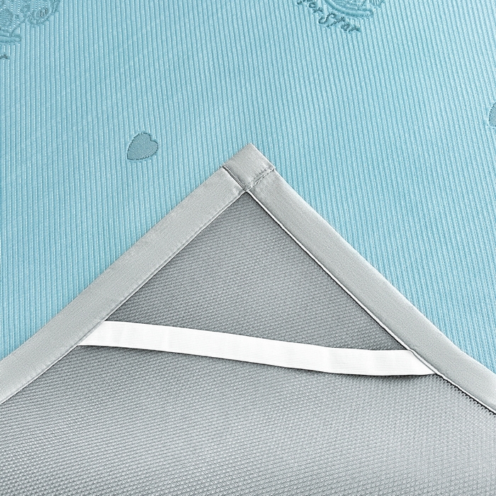 91家纺网 家纺一手货源 找家纺 畅畅家纺 2025新款A类PE提花软席凉感冰豆豆凉席三件套 旋转木马-蓝